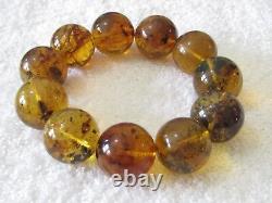 Dominican Amber Bracelet Beads Natural Stone Gem Authentic 21.70 mm (60.0 g)a763