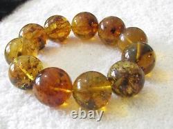 Dominican Amber Bracelet Beads Natural Stone Gem Authentic 21.70 mm (60.0 g)a763