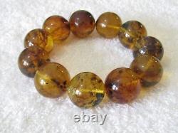 Dominican Amber Bracelet Beads Natural Stone Gem Authentic 21.70 mm (60.0 g)a763