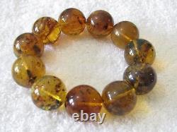 Dominican Amber Bracelet Beads Natural Stone Gem Authentic 21.70 mm (60.0 g)a763