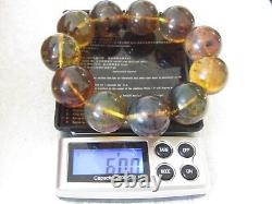 Dominican Amber Bracelet Beads Natural Stone Gem Authentic 21.70 mm (60.0 g)a763