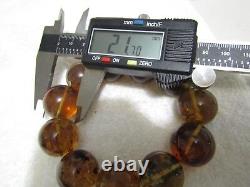 Dominican Amber Bracelet Beads Natural Stone Gem Authentic 21.70 mm (60.0 g)a763