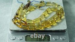 Dominican Natural Amber Blue Light Rosar Beads Prayer Amber Necklace