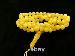 EGG YOLK HIGH QUALITY Islamic 99 Prayer Beads Natural Baltic Amber 28,6g 7713