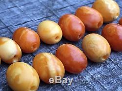 Eggyolk Caramel Butterscotch Genuine Natural Baltic Amber Necklace Prayer Beads