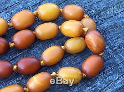 Eggyolk Caramel Butterscotch Natural Baltic Amber Necklace Prayer Beads