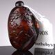 Ex. Rare 19c Chinese Carved Natural Baltic Cherry Amber Pebble Form Snuff Bottle