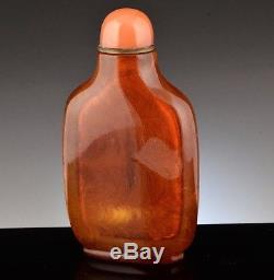 EX. RARE CHINESE CARVED NATURAL BALTIC BUTTERSCOTCH CHERRY AMBER SNUFF BOTTLE