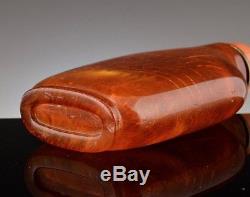 EX. RARE CHINESE CARVED NATURAL BALTIC BUTTERSCOTCH CHERRY AMBER SNUFF BOTTLE