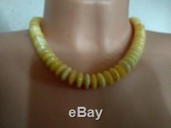 Egg Yolk Button Beads NATURAL BALTIC AMBER necklace