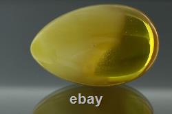 Egg Yolk Honey Genuine BALTIC AMBER Perfect Egg Shape Stone Piece 37.9g 180508-1