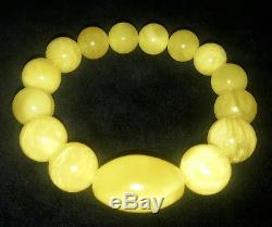 Elegant Genuine Baltic Natural 18,33gr Amber Egg Yolk Beads Bracelet
