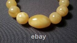 Elegant Genuine Baltic Natural 18,33gr Amber Egg Yolk Round Beads Bracelet