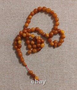Exclusive Natural Baltic Amber Islamic Prayer 58beads Muslim Rosary
