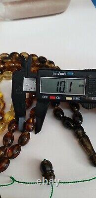 Faceted bead Natural Baltic Amber Islamic Prayer Beads Misbaha Tasbih Rosary