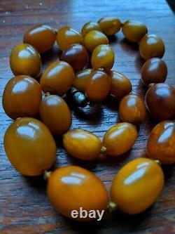 Fine & Genuine Antique Butterscotch Amber Bead Necklace Beautiful Old Beads