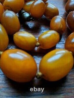 Fine & Genuine Antique Butterscotch Amber Bead Necklace Beautiful Old Beads