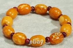 First Class Antique Baltic Tiger White Colour Collectible Amber Bracelet