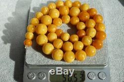 First class Antique Baltic natural amber round necklace 50 grams, rare amber