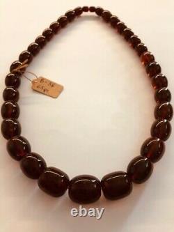GENUINE AMBER NECKLACE Cognac Natural Baltic Amber Large Amber Beads pressed