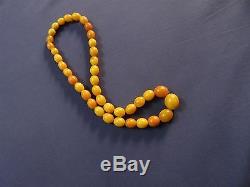 Gorgeous Natural Baltic Butterscotch Egg Yolk Amber Beaded Necklace 52 Grams