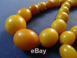 Gorgeous Natural Baltic Butterscotch Egg Yolk Amber Beaded Necklace 52 Grams