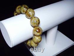 Gemstone Amber bracelet Natural Baltic amber beads bracelet pressed