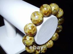 Gemstone Amber bracelet Natural Baltic amber beads bracelet pressed