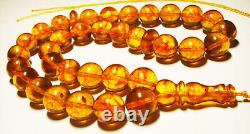 Genuine Amber misbaha tesbih muslim tasbih prayer beads pressed