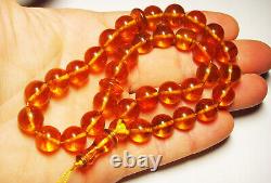 Genuine Amber misbaha tesbih muslim tasbih prayer beads pressed