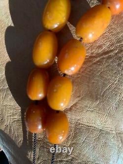 Genuine Antique Natural Butterscotch Baltic Honey Amber Prayer Beads 20g Rare