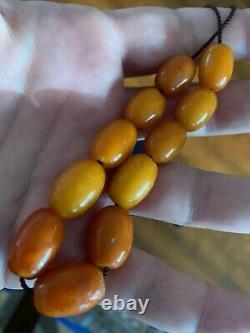 Genuine Antique Natural Butterscotch Baltic Honey Amber Prayer Beads 20g Rare