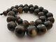 Genuine BALTIC AMBER Black Round Huge Shape 27 -16 mm Beads Necklace