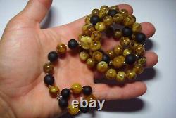 Genuine BALTIC AMBER Necklace Natural Amber Beads Necklace pressed 54gr