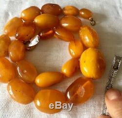 Genuine BUTTERSCOTCH AMBER bead necklace 60 gram