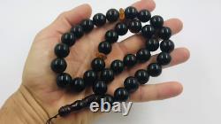 Genuine Baltic Amber 33 Islamic prayer beads Misbaha Tasbih pressed