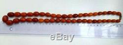Genuine Baltic Amber Germany Antique Beads Prayer Chinese Mala Necklace Egg 78gr