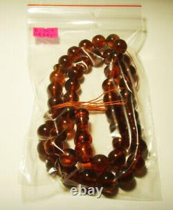 Genuine Baltic Amber Islamic Prayer Beads Rosary Misbaha Kehribar Pressed