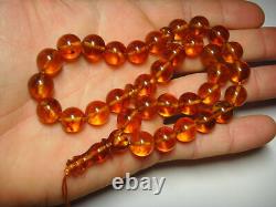 Genuine Baltic Amber Misbaha Amber Rosary Islamic 33 prayer pressed