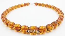 Genuine Baltic Amber Necklace Large Amber Beads Necklace for adult pressed