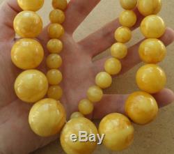 Genuine Baltic Amber modified Old necklace beads Rare Round natural 140 g