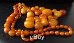 Genuine Baltic BUTTERSCOTCH EGG YOLK AMBER Necklace + Loose Beads 50 grams