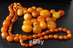 Genuine Baltic BUTTERSCOTCH EGG YOLK AMBER Necklace + Loose Beads 50 grams