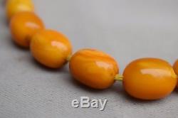 Genuine Baltic Butterscotch Egg Yolk Amber Graduated Beads Necklace 34g