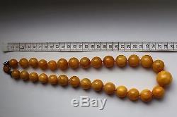 Genuine Egg Yolk Natural Baltic Beads Amber Necklace, 102 gr