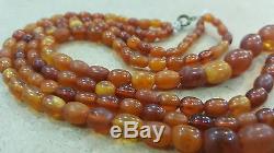 Genuine natural Baltic Amber Bead necklace beads Butterscotch 26 grams