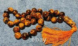 Glamorous Genuine Natural Baltic Amber Rosary Misbaha 57 gr