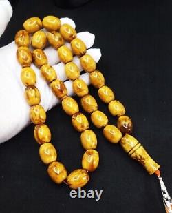HUGE ANTIQE BALTIC AMBER ROSARY 108g 1720 olive misbah tesbih 33 prayer beads