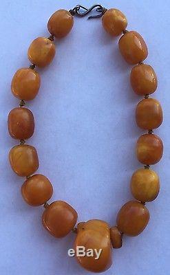 HUGE Natural Baltic Chinese Amber Bead Egg Yolk Butterscotch Necklace 102gr