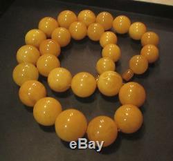 HUGE Natural Genuine Baltic Amber BUTTERSCOTCH EGG Yolk Necklace Beads 202.4g